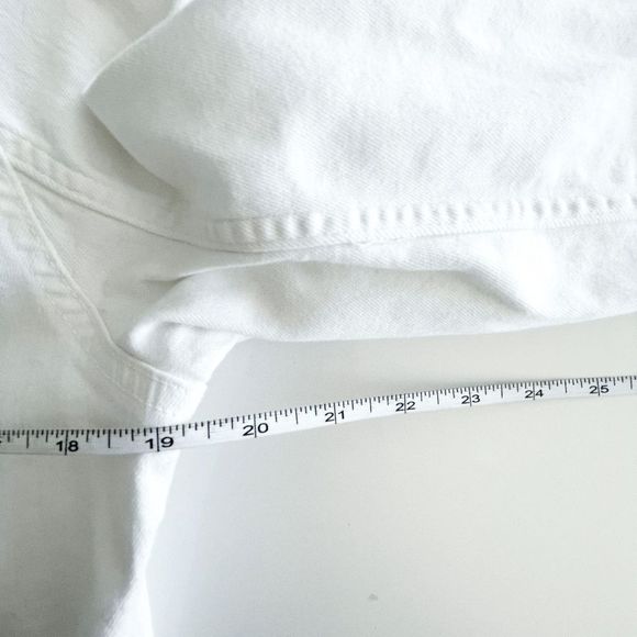 ZARA Womens Jean Jacket Cropped Button Distressed Denim White Medium - Picture 5 of 7